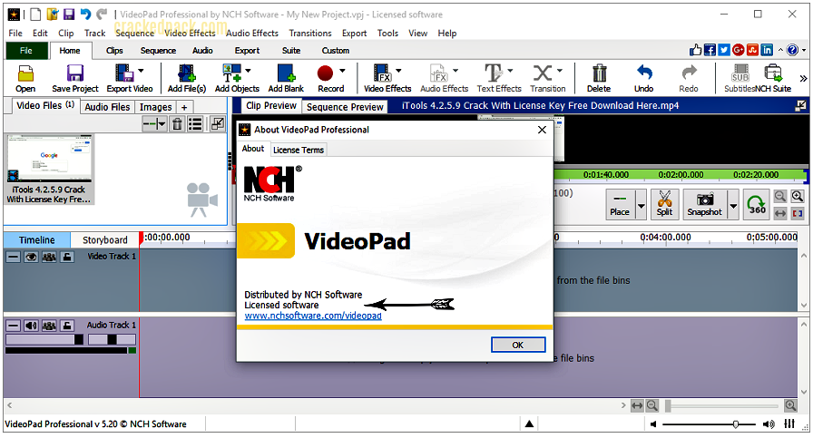 nch videopad editor windows